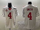 Men's Ohio State Buckeyes #4 Jeremiah Smith White 2025 CFP Final With National Champions Patch F.U.S.E. Vapor Limited Stitched Jersey,baseball caps,new era cap wholesale,wholesale hats